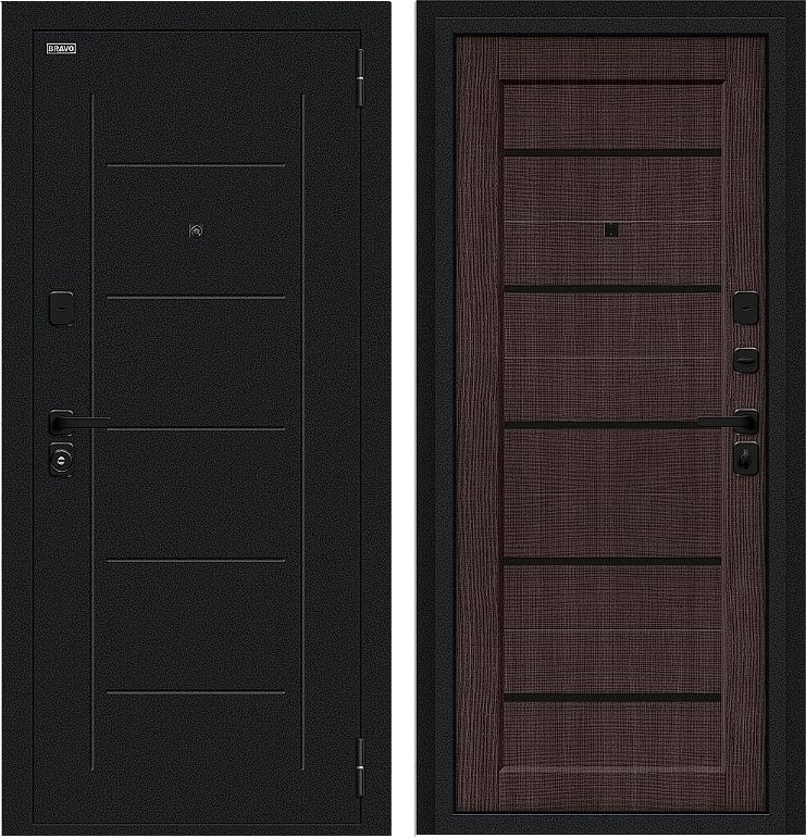 Дверь Браво Борн/SBlack Букле черное/Wenge Melinga DIS007406