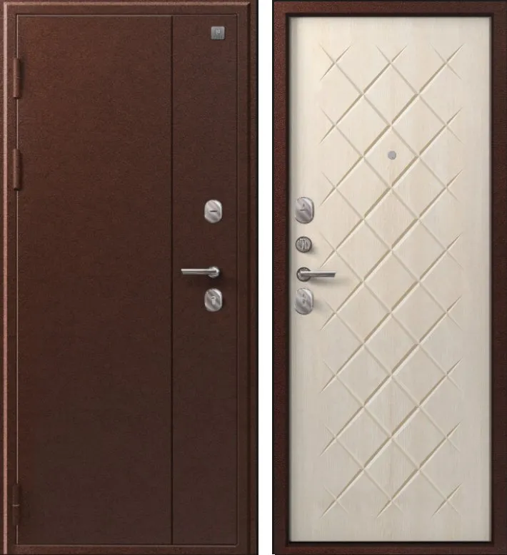 Дверь V-02 медь антик - седой дуб DIS007339